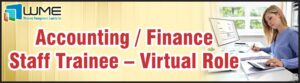Accounting-Finance Staff Trainee - Virtual Role